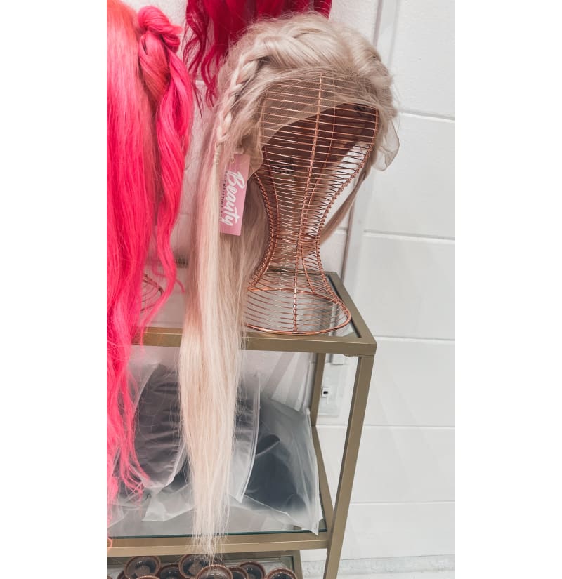 Blondie Braids Straight 26 inch 13x4 Wig Human Hair 180 Density