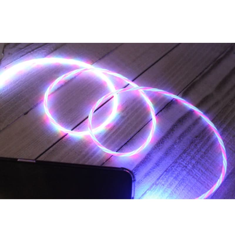 Blue Color LED Flowing Charger Colorful Easy Magnet Charge