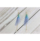 Blue Green With Crystal Bead Butterfly Wings Earrings, Beautiful Translucent Dangling Chain Fashion