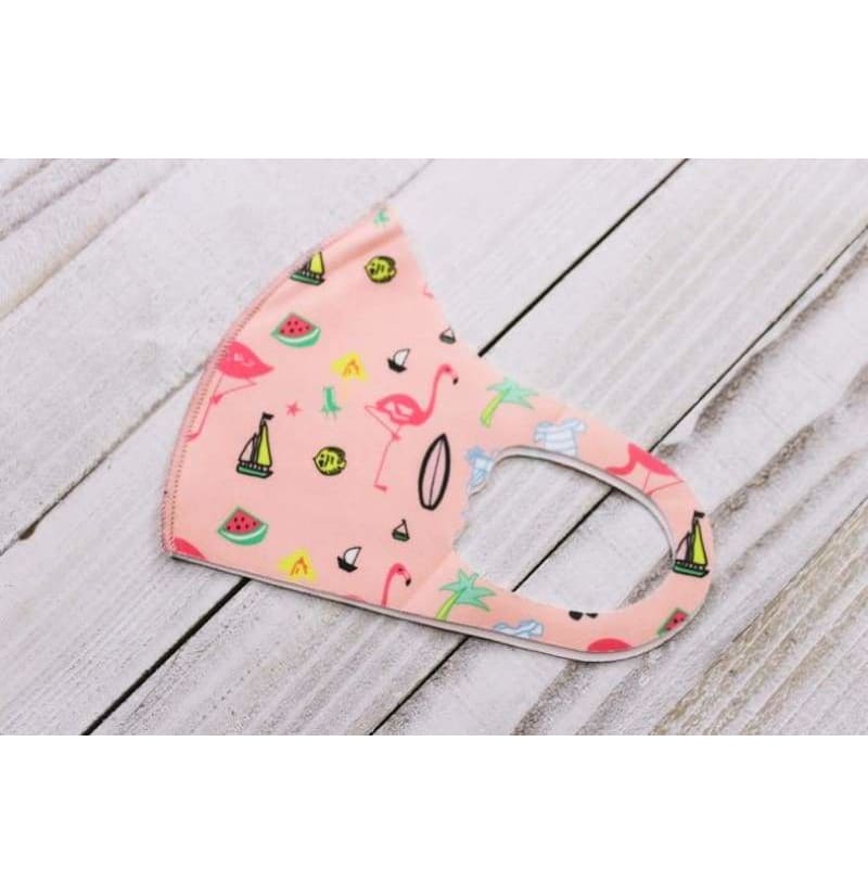Children’s Waterproof Washable Mask With Flamingo Print BACK IN STOCK! Free Carry Bag With Each