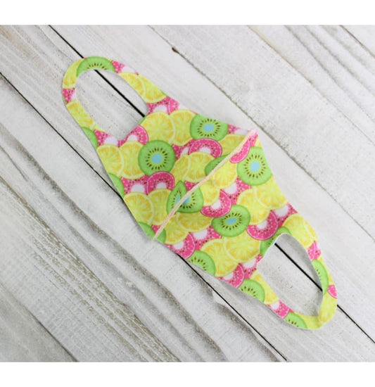 Children’s Waterproof Washable Mask With Fruit Print, FREE CARRY BAG With Each Mask Purchase!