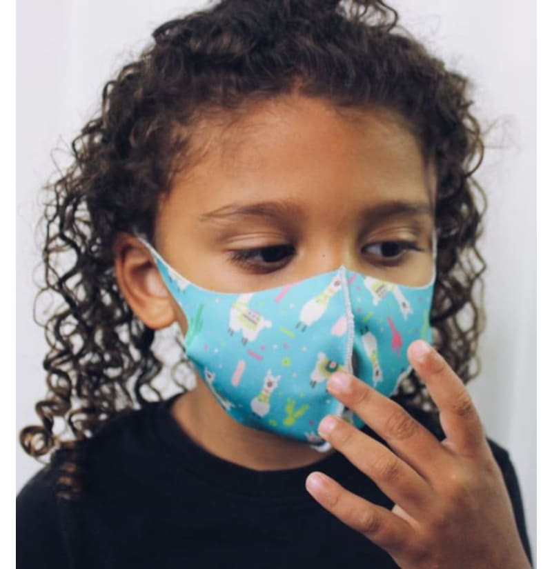Children’s Waterproof Washable Mask With Llama Print