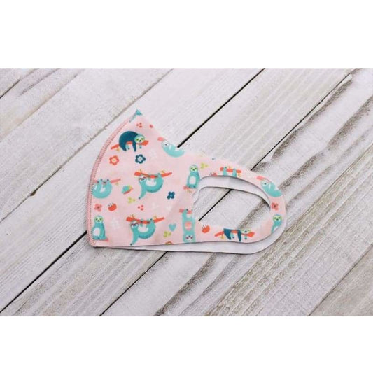 Children’s Waterproof Washable Mask With Sloth Print, FREE CARRY BAG With Each Mask Purchase!