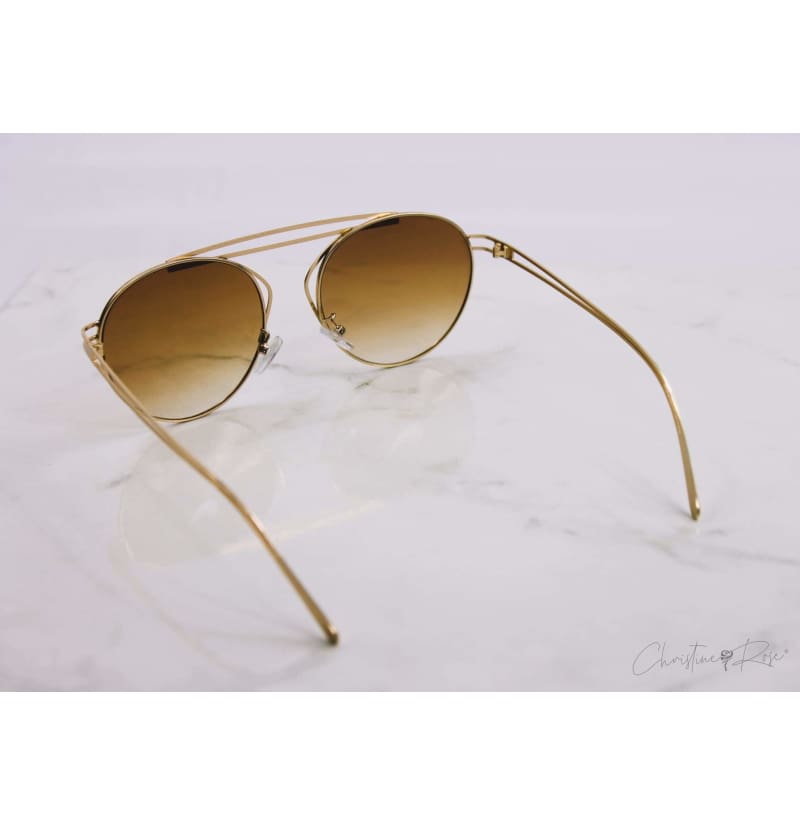 Sunglasses - Cop Out Brown Faded Gold Sunglasses