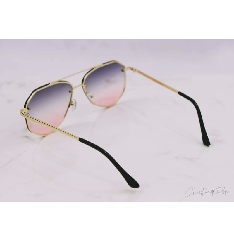 Sunglasses - Crystal Black Pink Faded Sunglasses