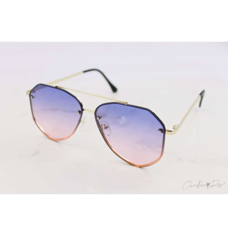 Sunglasses - Crystal Blue Pink Faded Sunglasses