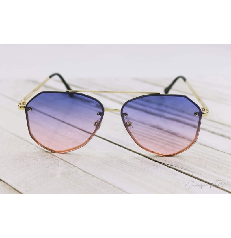 Sunglasses - Crystal Blue Pink Faded Sunglasses