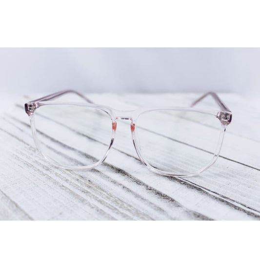Glamour Stylish Clear/Pink Frame Glasses
