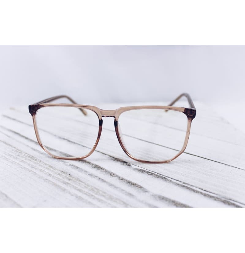 Glamour Stylish Clear/Tan Frame Glasses
