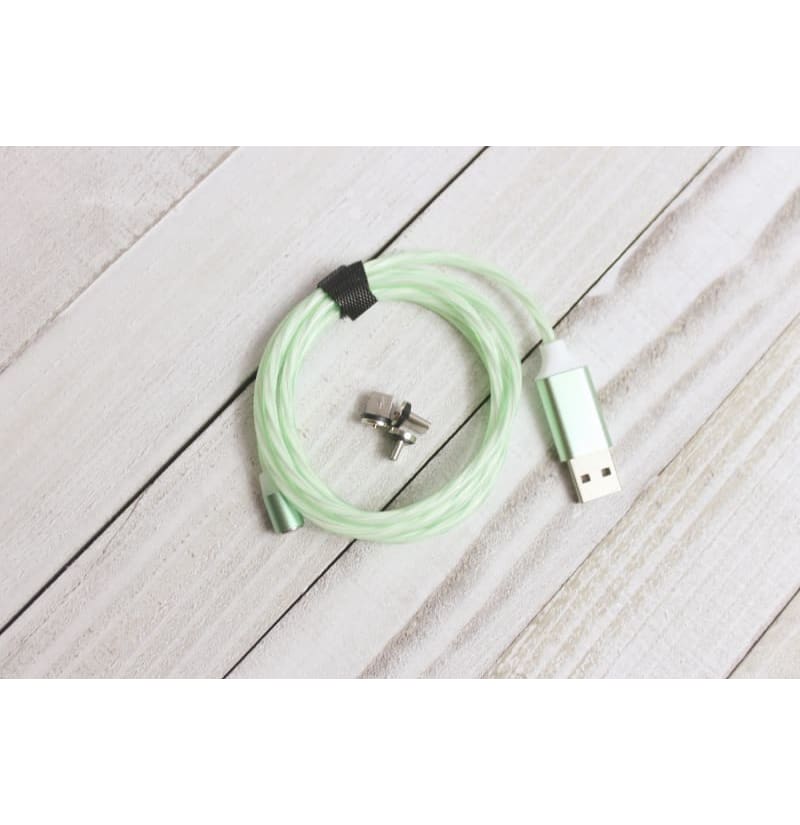 Green Color LED Flowing Charger Colorful Easy Magnet Charge