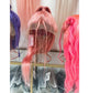 Lovely Light Pink Tail Straight 26 inch 13x4 Wig Human Hair 180 Density