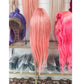 Lovely Light Pink Tail Straight 26 inch 13x4 Wig Human Hair 180 Density