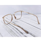 Lovely Me Stylish Clear/Tan Trim Glasses With Gold Frame