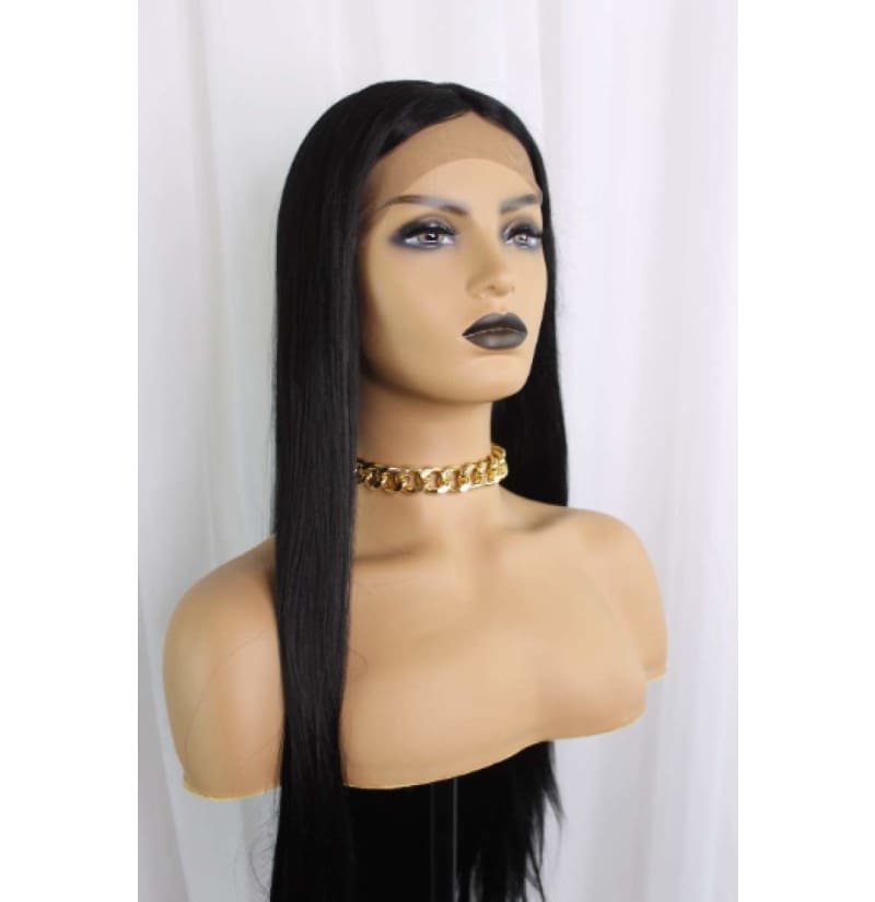 Scarlett Trimmable Bangs Black 26 Inch Wave 13x4 Wig