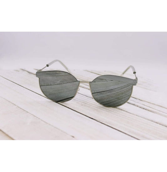 Sunglasses - Slim Cut Silver Mirrored Sunglasses