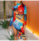 Stain Glass Dress, Body Icon, Fitting Stretch with Side Cut Out