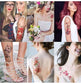 Temp Tattoo Blossom Colorful Petal Flowers, Long Lasting, Realistic