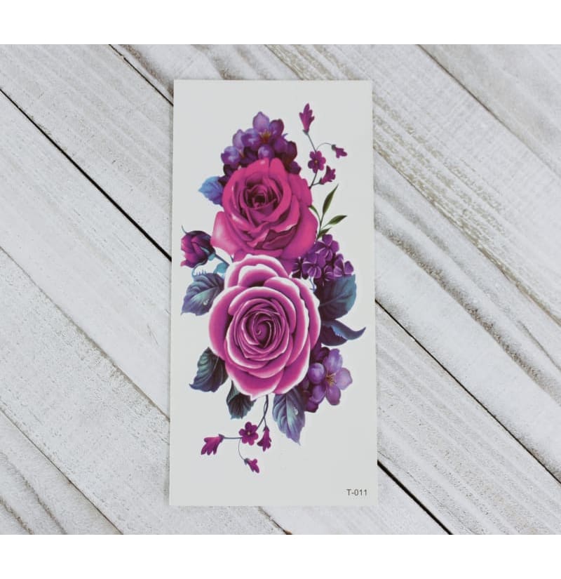 Temp Tattoo Pink/Purple Colorful Petal Flowers
