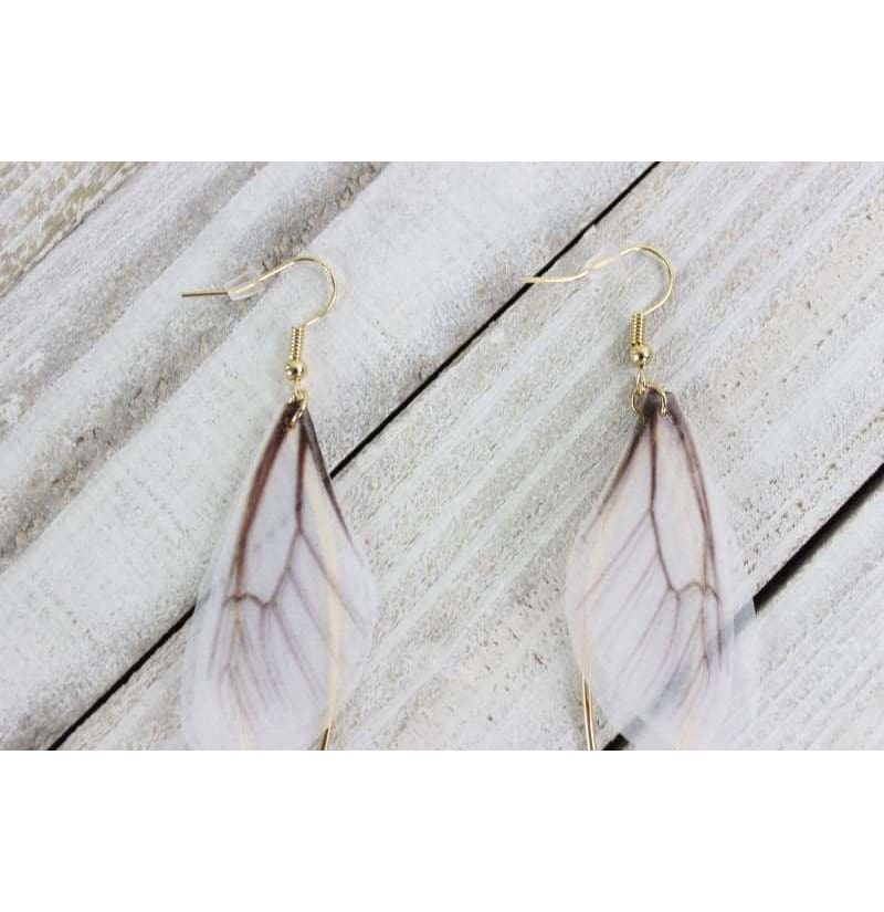 White Butterfly Wings Earrings, Beautiful Translucent Dangling Fashion Earrings Super Cute Light